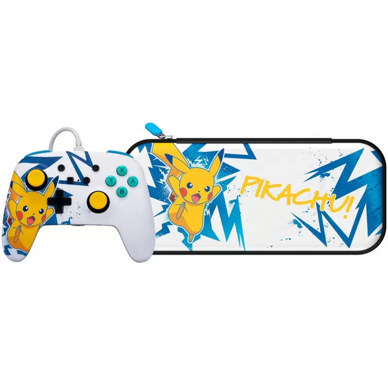 Control PowerA Nintendo Switch + Estuche Protector Slim Pikachu High Voltage (PWA-A-03101)