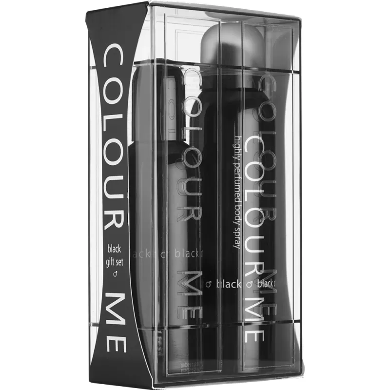Kit Perfume Colour Me Black EDT 90ml + Body Spray Black 150ml - Masculino