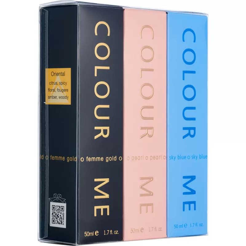 Kit Perfume Colour Me Femme Gold|Pearl|Sky Blue - EDP Femenino 50ml