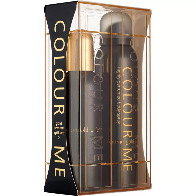 Kit Perfume Colour Me Femme Gold EDP 100ml + Body Spray Femme Gold 150ml - Femenino