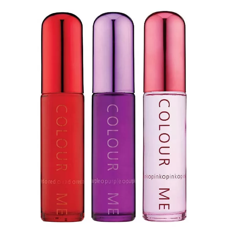 Kit Perfume Colour Me Red|Purple|Pink - EDP Femeni...
