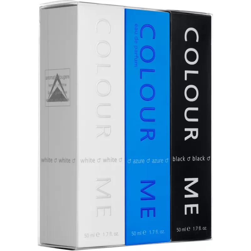 Kit Perfume Colour Me White|Azure|Black - EDP Masculino 50ml