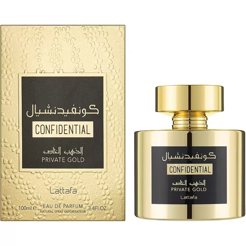 Perfume Lattafa Confidential Private Gold EDP Unisex - 100ml