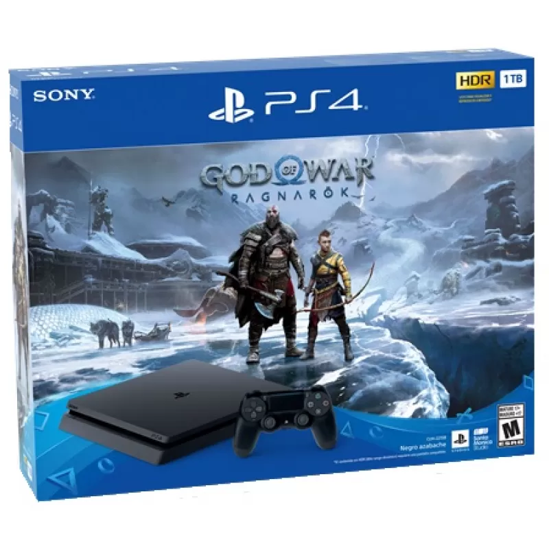 Consola Sony PlayStation 4 CUH-2215B Slim 1TB 2V God of War Ragnarok - Jet Black