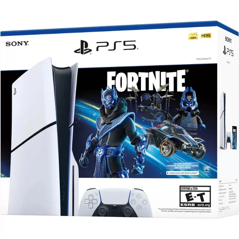 Consola Sony PlayStation 5 Slim Disk CFI-2015 1TB SSD Fortnite Cobalt Star Bundle - White/Black (Caja Fea)