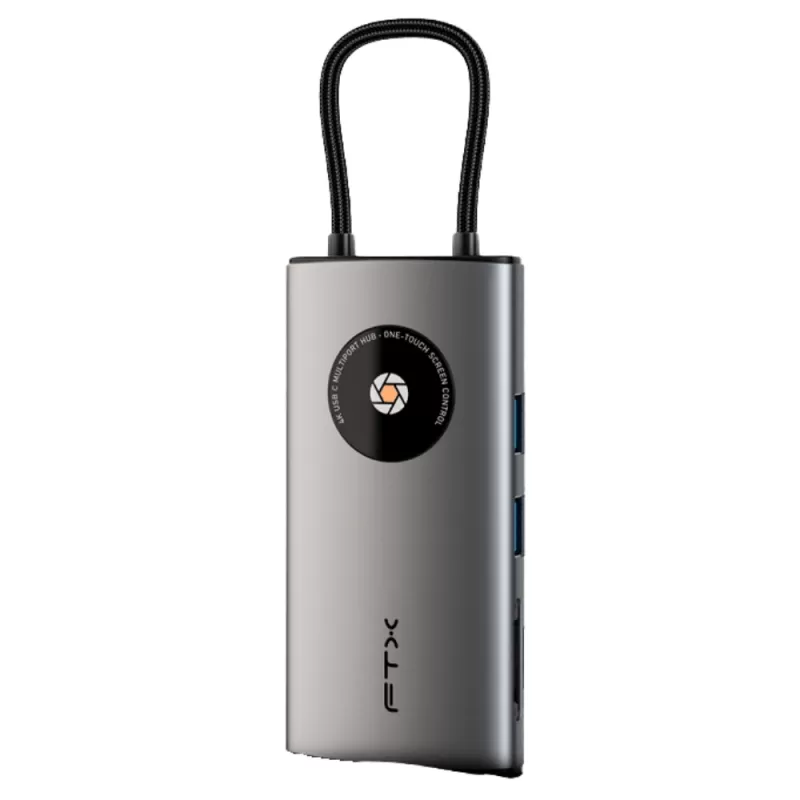 Hub FTX CT-HUBL3-AG USB-C Multipuertos 8 en 1 - Silver