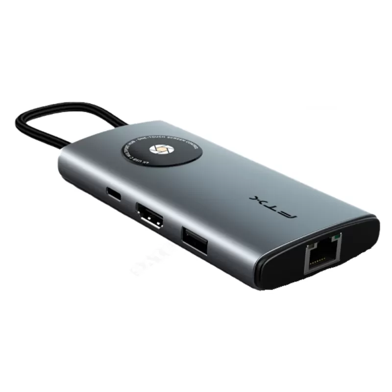 Hub FTX CT-HUBL3-AG USB-C Multipuertos 8 en 1 - Silver