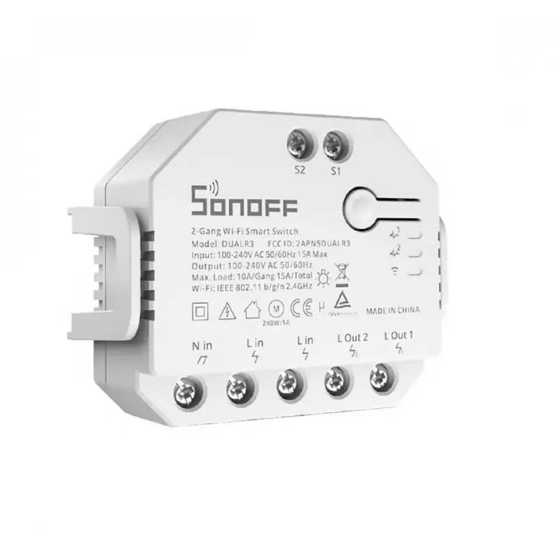 Interruptor Smart Sonoff DUALR3 Wi-Fi 2V - White