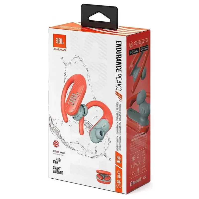 Auricular JBL Endurance Peak 3 Bluetooth - Coral