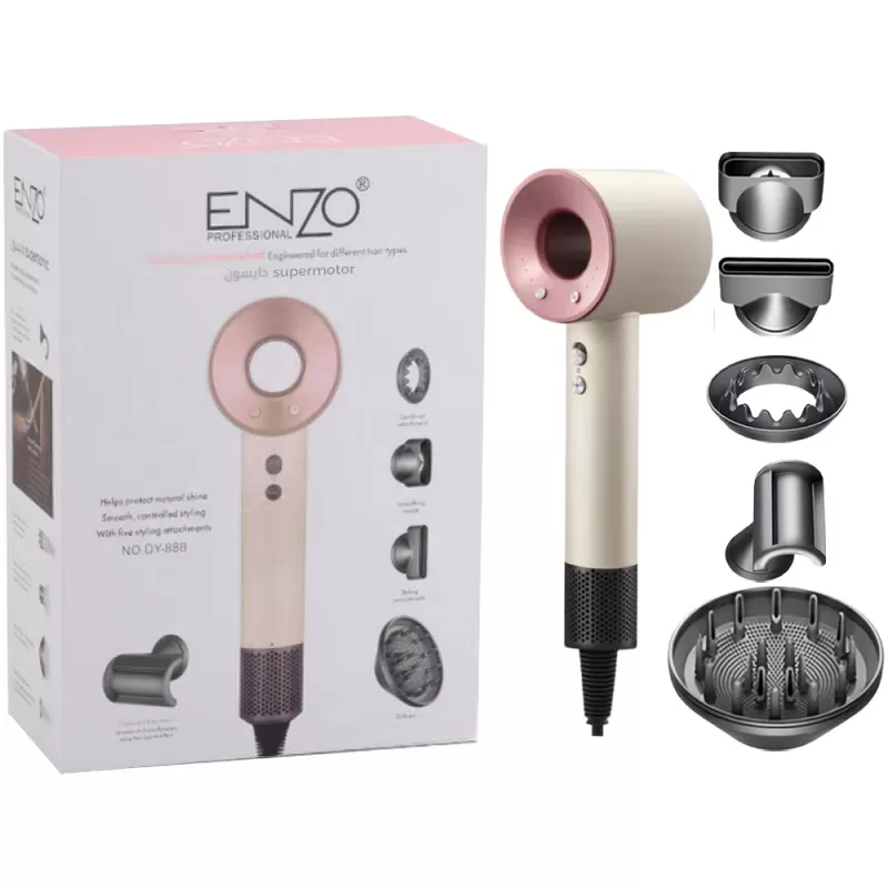 Secador de Cabello Enzo Supermotor DY-888 1600W 220V - Pink