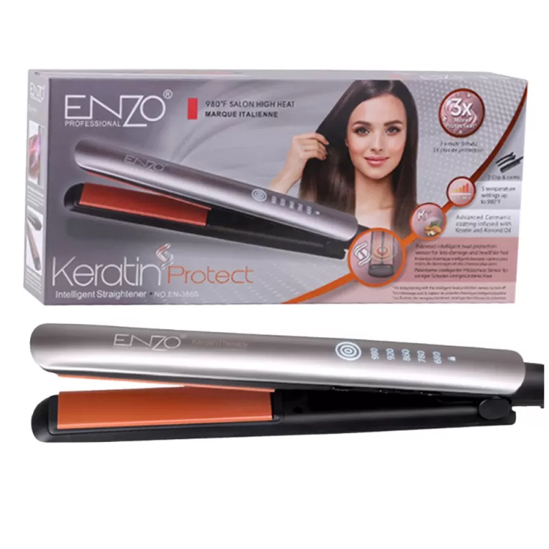 Alisador Enzo Keratin Protect EN-3860 65W 2V - Silver