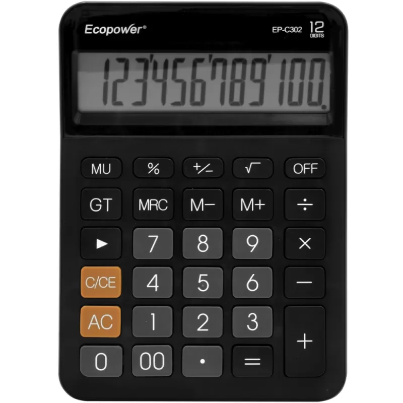 Calculadora Ecopower EP-C302 12 Dígitos - Black