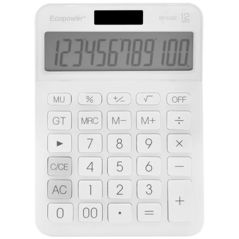 Calculadora Ecopower EP-C302 12 Dígitos - White