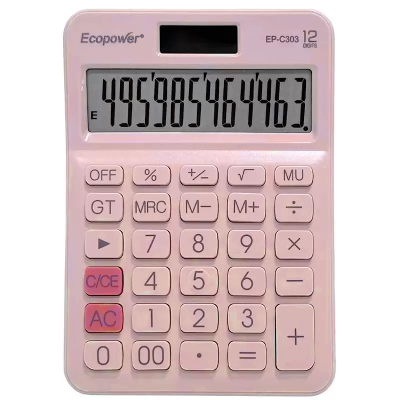 Calculadora Ecopower EP-C303 12 Dígitos - Pink