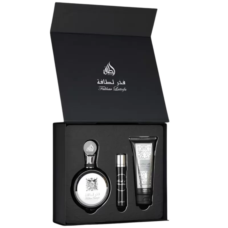 Kit Lataffa Pride Fakhar EDP 100mL + Travel Spray 12mL + Shower Gel 100mL - Masculino