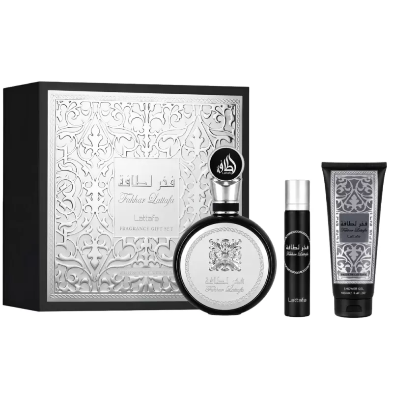 Kit Perfume Lattafa Pride Fakhar Black (3 PCS) - M...