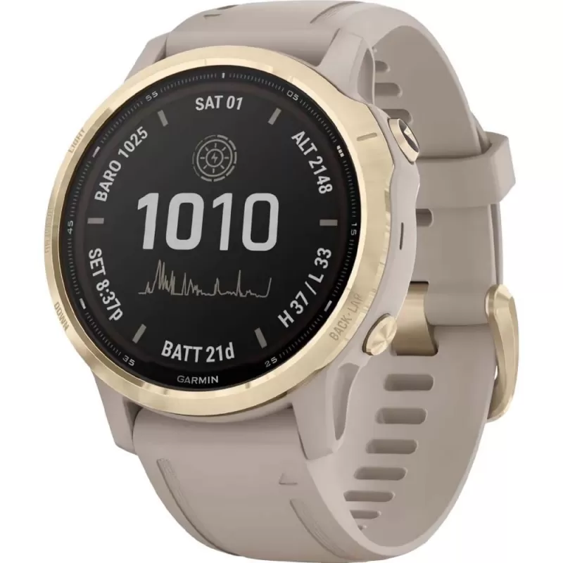 Reloj GPS Garmin Fenix 6S Pro Solar 010-02409-13 - Light Gold/Sand