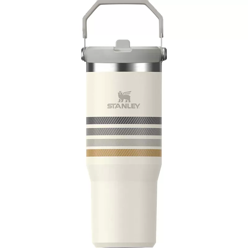 Termo Stanley The IceFlow Flip Straw Tumbler 887ml - Cream Ash Stripe