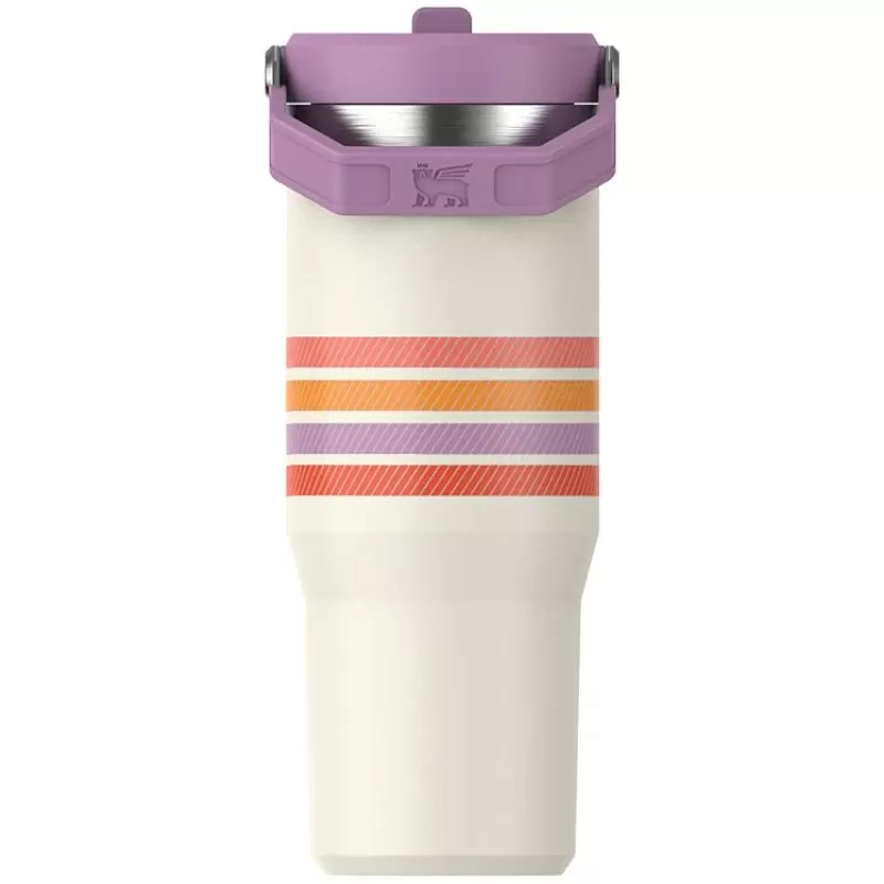 Termo Stanley The IceFlow Flip Straw Tumbler 887ml - Cream Lilac Stripe