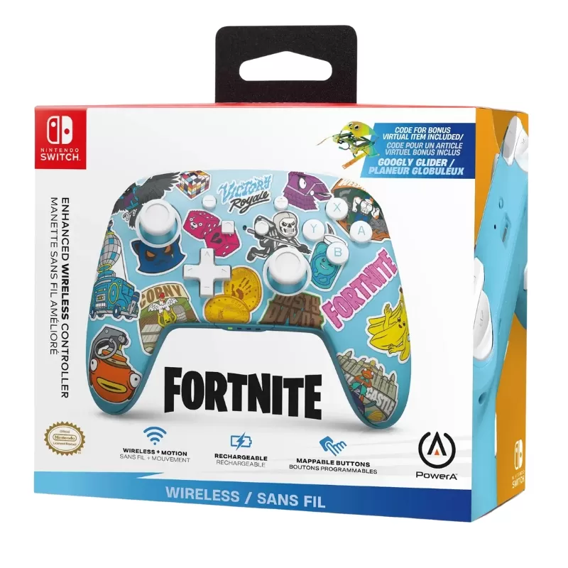 Control Wireless PowerA Nintendo Switch - Fornite Sticker Mania (PWA-A-09171)