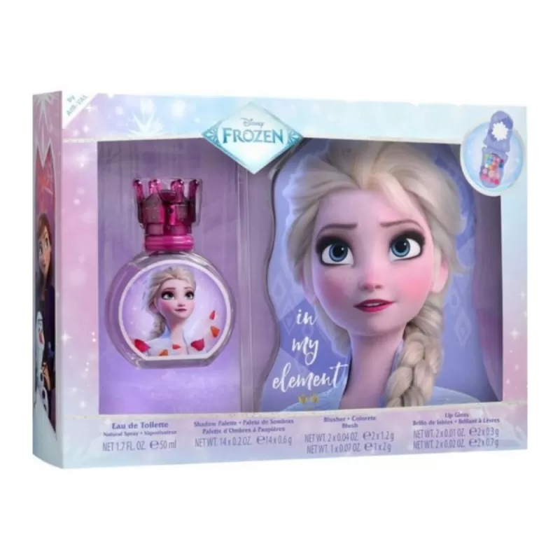 Kit Perfume Infantil Disney Frozen EDT 50mL + Shadow Palette + Blush + Lip Gloss - Femenino