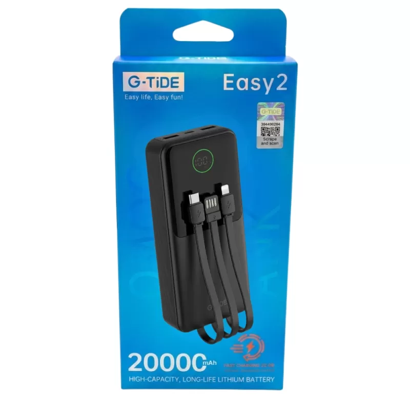 Cargador Portátil G-Tide Easy2 20.000mAh 22.5W - Black