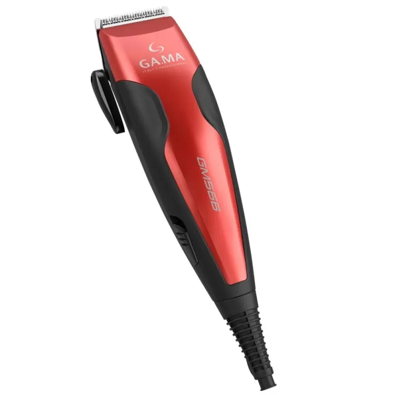 Cortador de Pelo Gama GM566 Magnetic Clipper 220V - Black/Red (13 Piezas)
