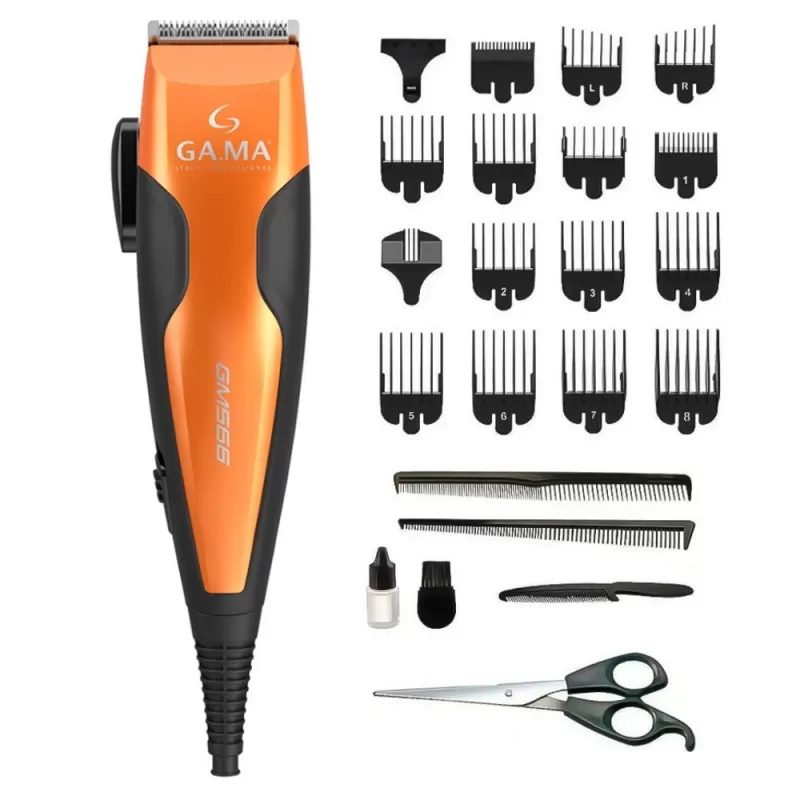 Cortador de Pelo Gama GM566 Magnetic Clipper 220V - Black/Orange (24 Piezas)