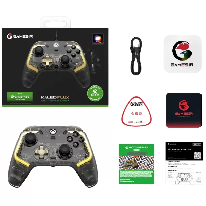 Control GameSir Kaleid Flux Xbox Series X|S/Xbox One/Windows Black/RGB + Xbox Game Pass 1 Mes