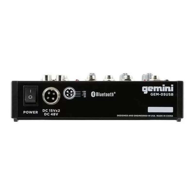 Mezclador de Audio Gemini GEM-05USB 5 Canales Bluetooth - Black