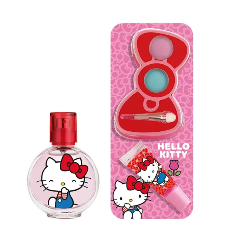 Kit Perfume Infantil Hello Kitty EDT 30mL + Lip Gloss + Shadow Palette - Femenino