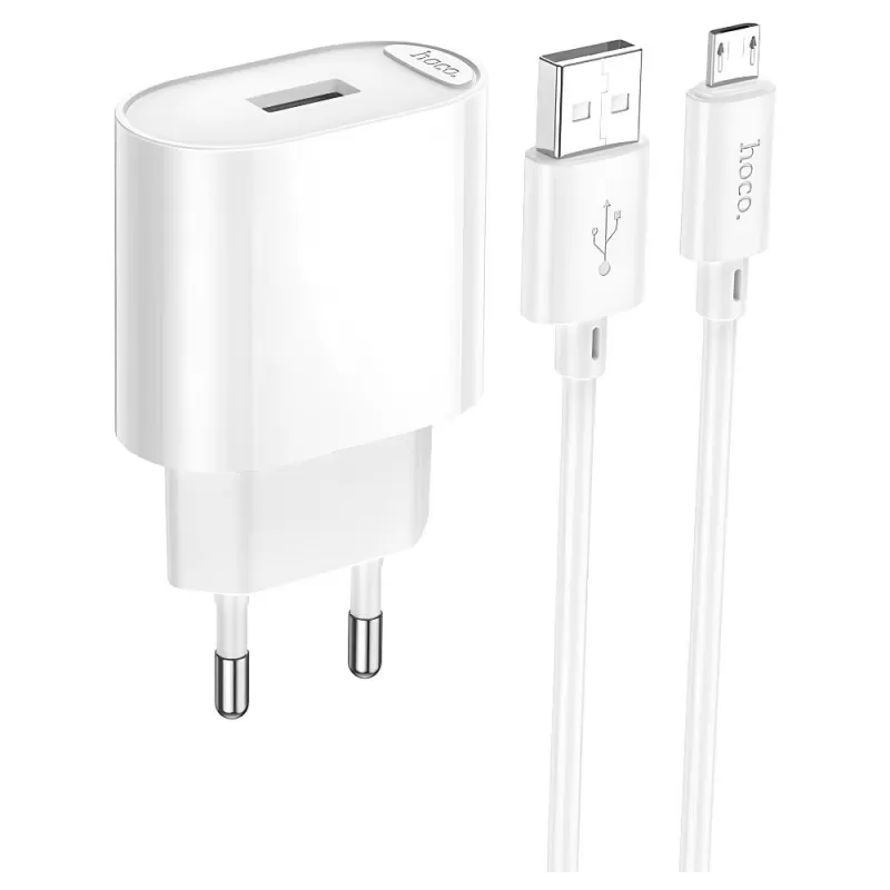 Cargador Hoco Single Port USB-A C109A 10.5W - Whit...