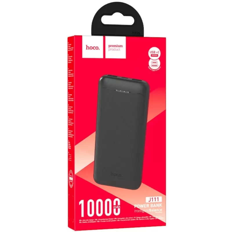 Cargador Portátil Hoco Power Bank  J111 10.000mAh - Black