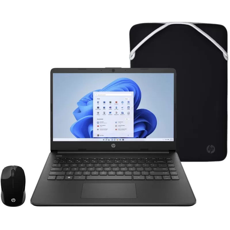 Notebook HP 14-DQ0526LA 14" Intel Celeron N4120 4/128GB W11 - Black + Funda/Mouse
