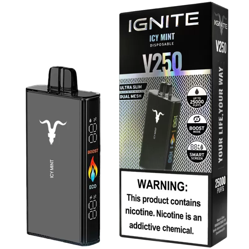 Vaper Descartable Ignite V250 5% Nicotina 25000 Puffs - Icy Mint