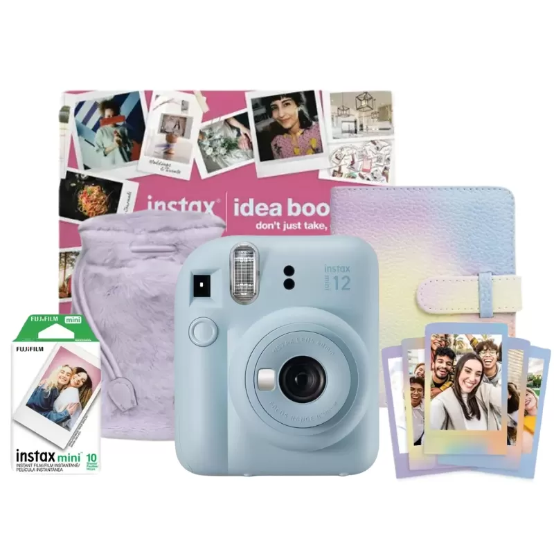 Cámara Instantánea Fujifilm Instax Mini 12 Holiday Bundle - Pastel Blue