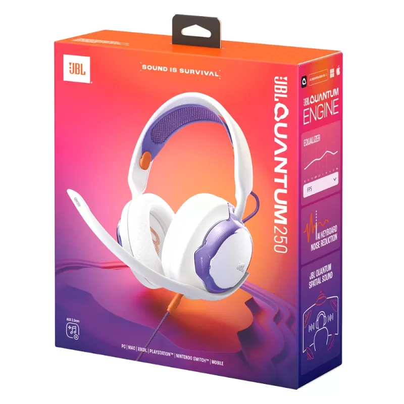 Auricular Gaming JBL Quantum 250 - White