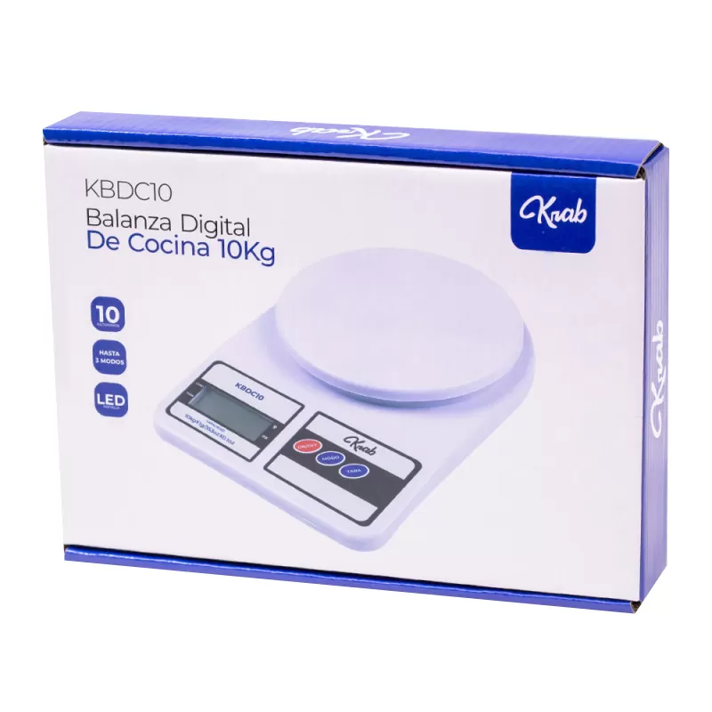 Balanza Digital de Cocina Krab KBDC10 - Blanco