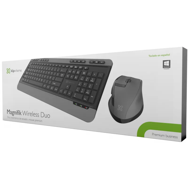 Teclado + Mouse Wireless Klipxtreme KBK-520 Magnifik Duo - Black (Español)