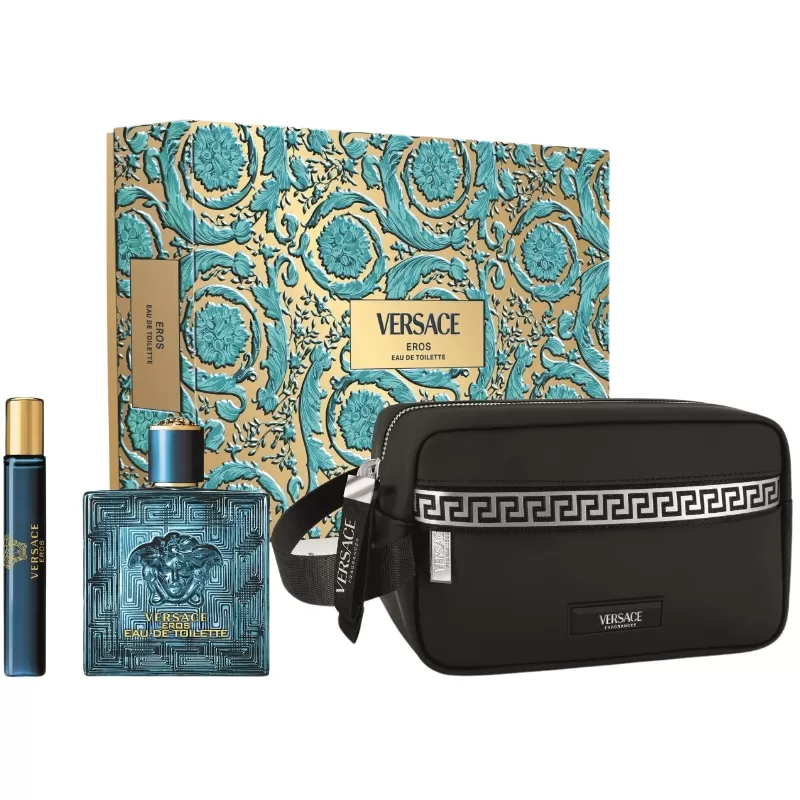 Kit Perfume Versace Eros EDT Masculino 100ml + Travel Spray 10ml + Neceser - Masculino