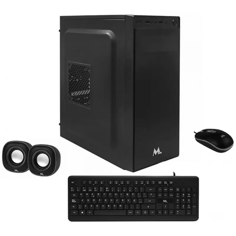 Kit Mtek Barebone DK05 Gabinete + Fuente + Speaker + Teclado + Mouse - Negro