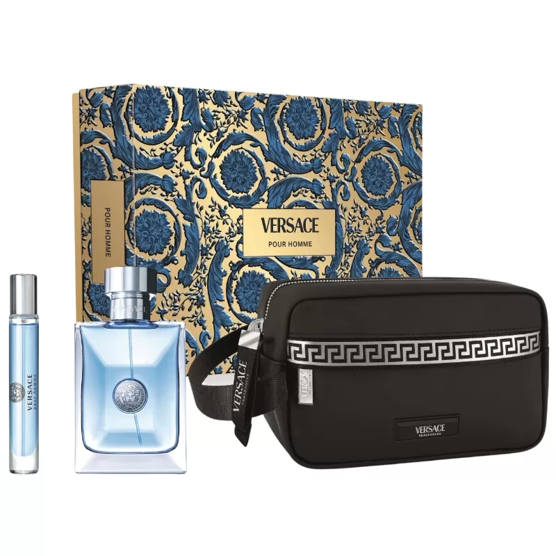 Kit Perfume Versace Pour Homme EDT 100ml + Travel Spray 10ml + Neceser - Masculino