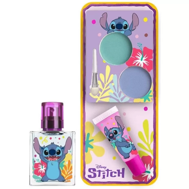 Kit Perfume Infantil Disney Stitch EDT 30mL + Lip Gloss + Shadow Palette - Femenino