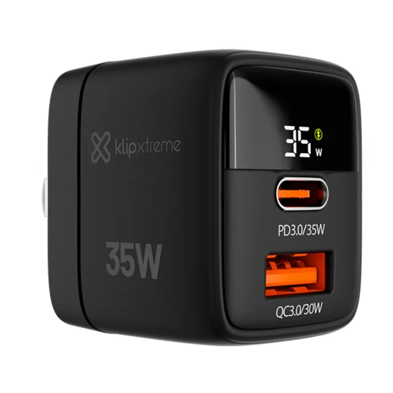 Adaptador Klip Xtreme PowerWall 35W KMC-250 USB-C/USB-A - Black