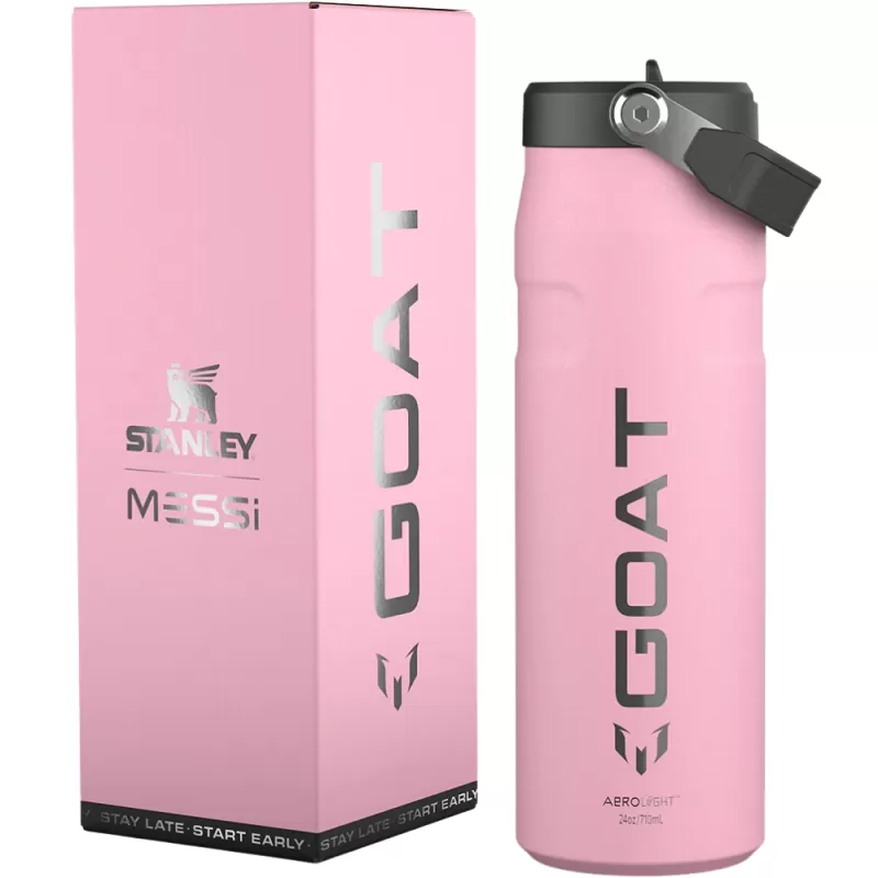 Termo Stanley × Messi Goat The Aerolight IceFlow Bottle Flip Straw 2.0 710mL - Pink
