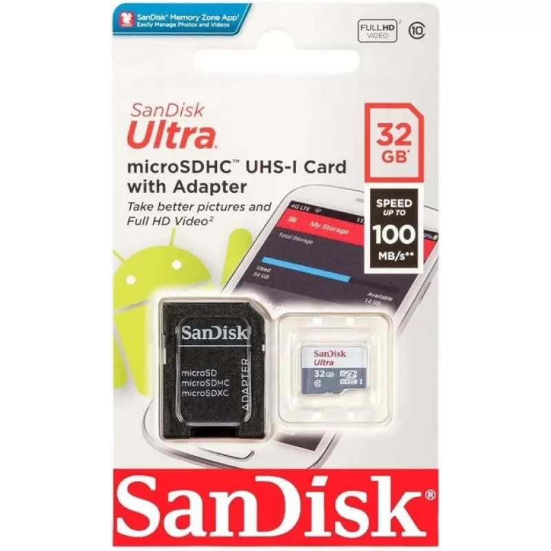 Memoria microSD SanDisk Ultra 32GB SDSQUNR-032G-GN...
