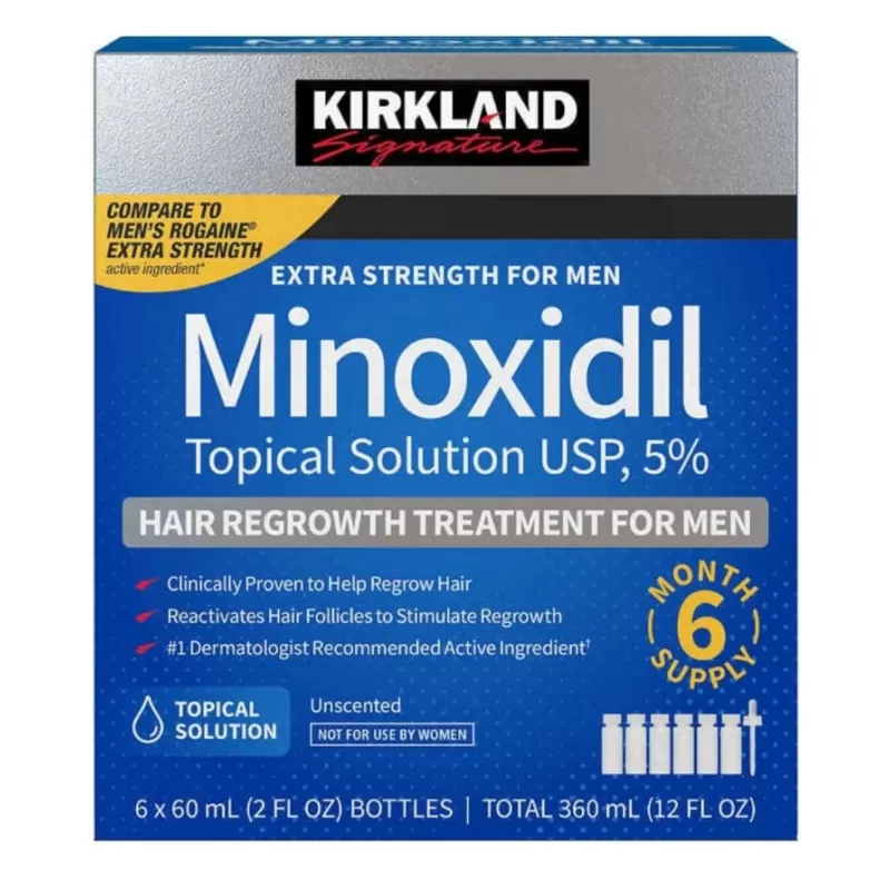 Solución Tópica Kirkland Minoxidil - 60ml (6 Unidades)