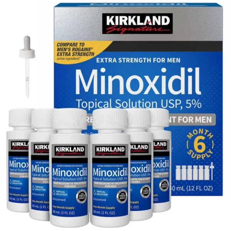 Solución Tópica Kirkland Minoxidil - 60ml (6 Unidades)