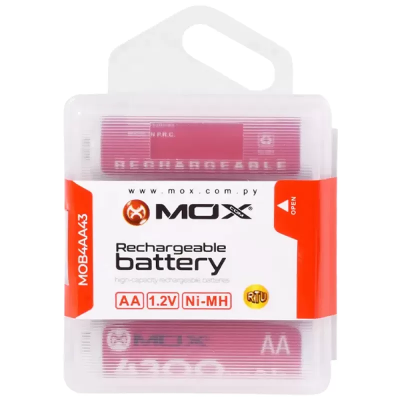 Pilas AA Recargables Mox MOB4AA43 4300mAh (4 Unida...