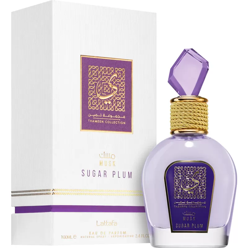 Perfume Lattafa Thameen Collection Musk Sugar Plum EDP Femenino - 100ml